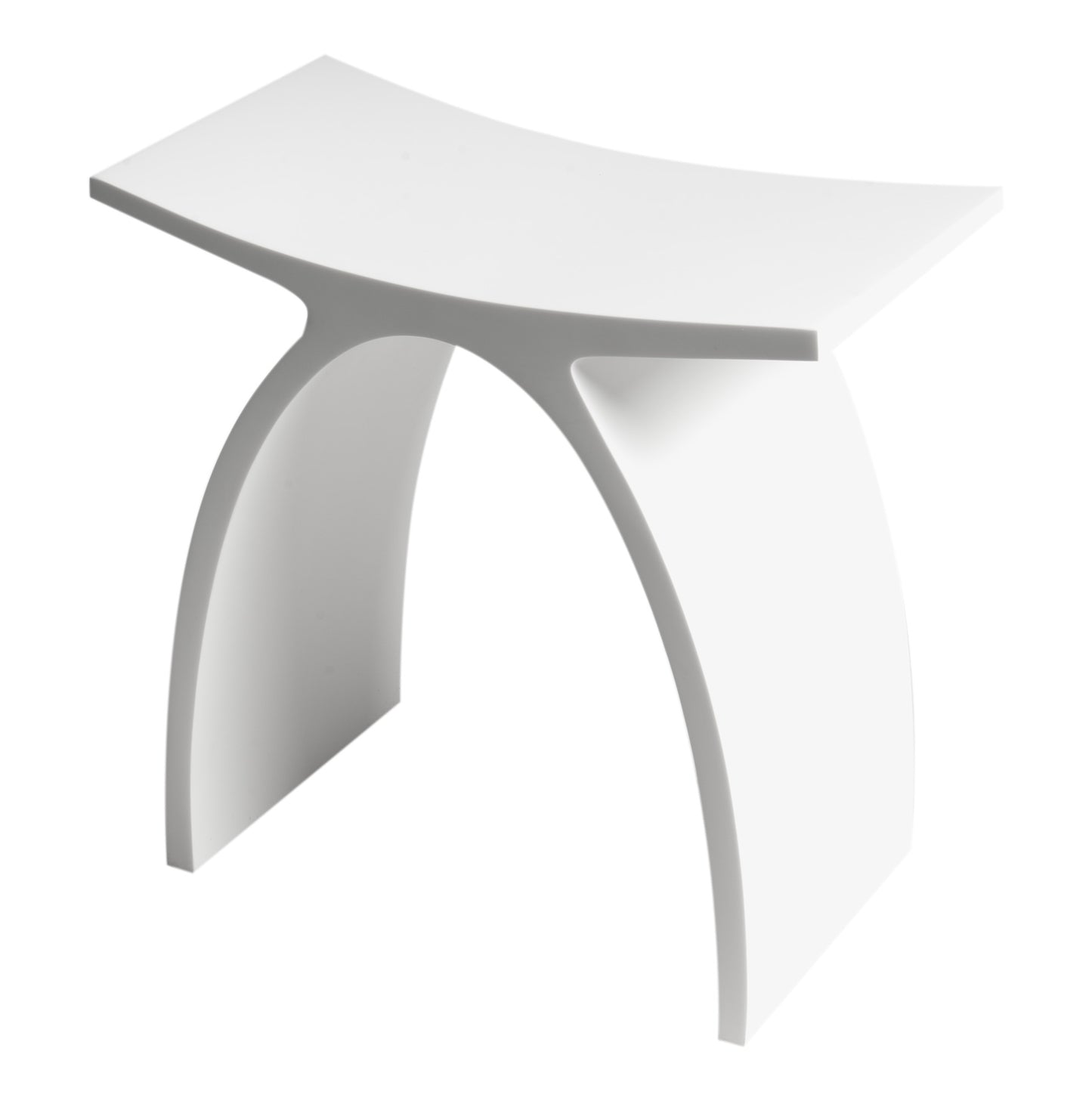 ALFI brand ABST77 Arched White Matte Solid Surface Resin Bathroom / Shower Stool