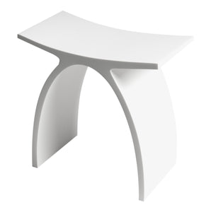 ALFI brand ABST77 Arched White Matte Solid Surface Resin Bathroom / Shower Stool