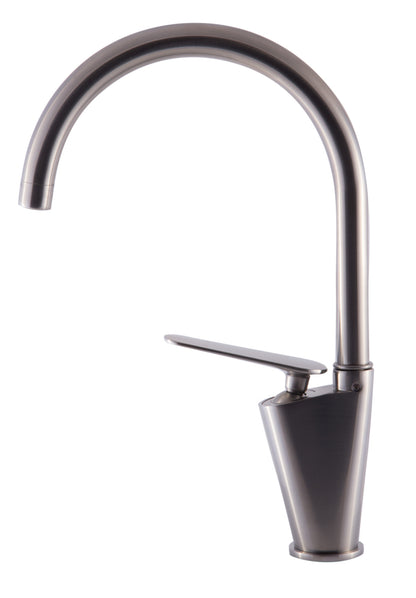 ALFI brand AB3600-BN Brushed Nickel Gooseneck Single Hole Bathroom Faucet