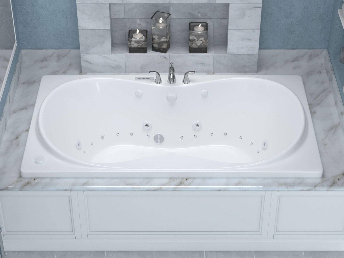 Atlantis Whirlpools Whisper Deluxe Series 41.5 x 71.75in. Air and Whirlpool Jetted Bathtub in White