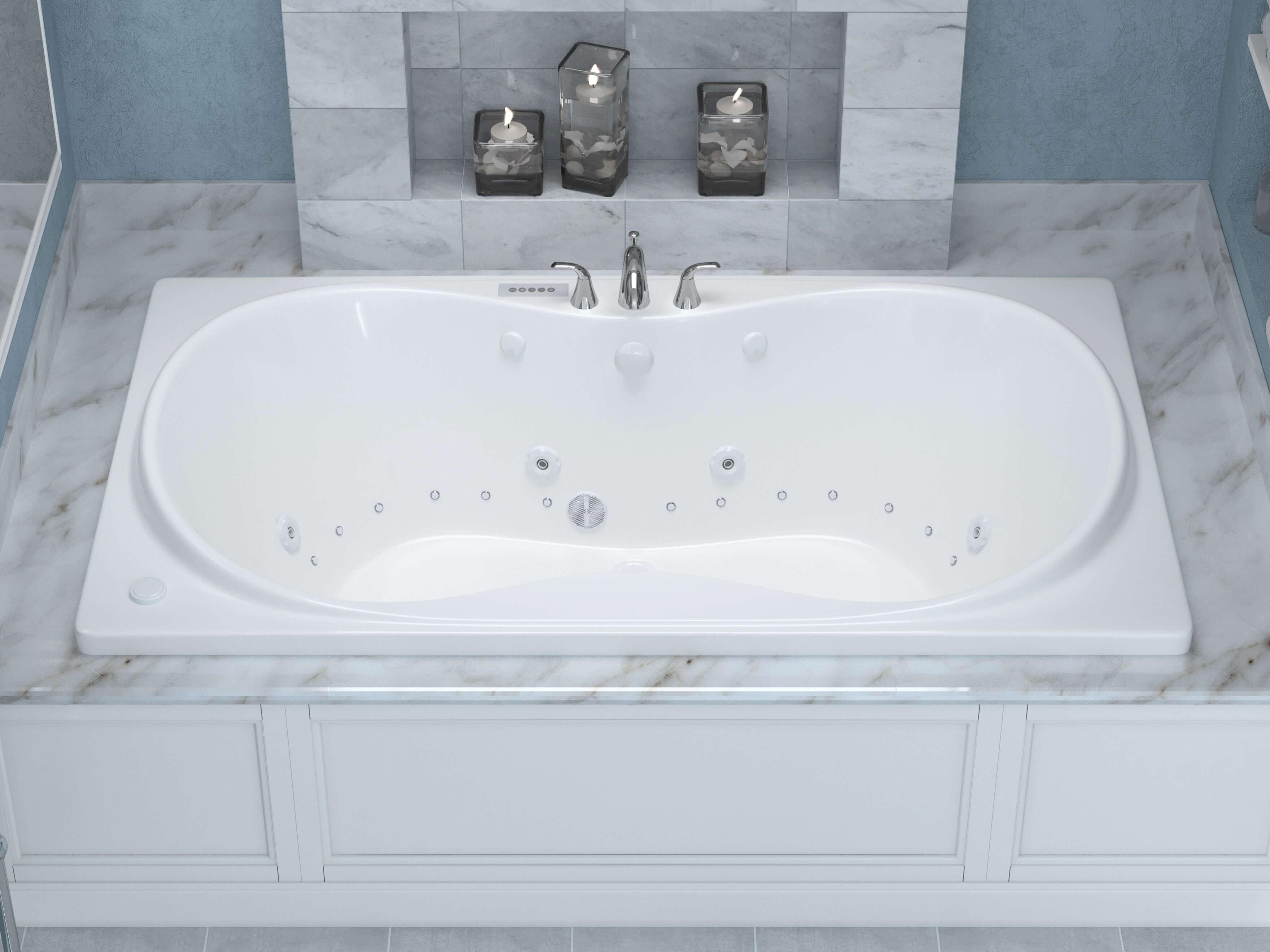 Atlantis Whirlpools Whisper Deluxe Series 41.5 x 71.75in. Air and Whirlpool Jetted Bathtub in White