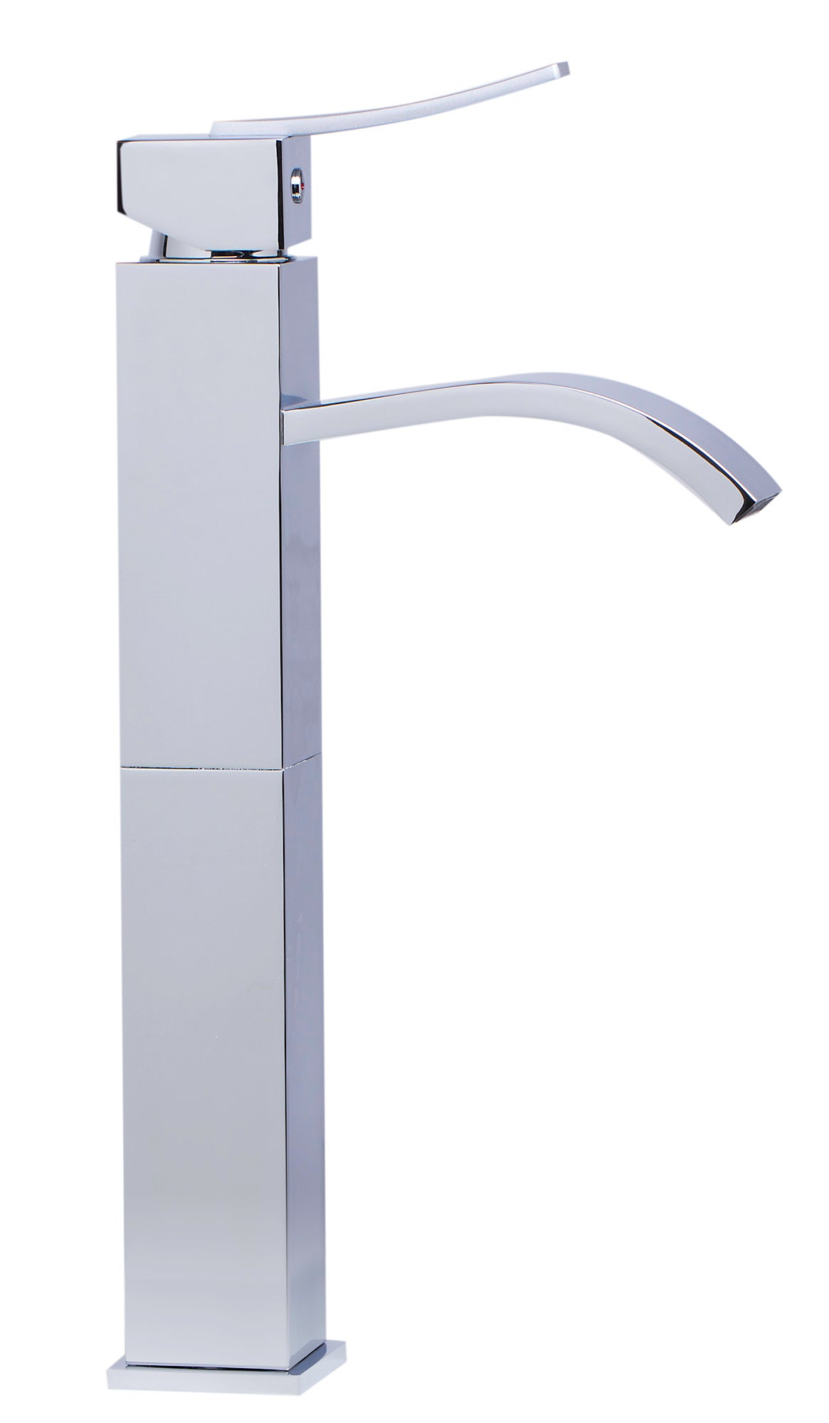 ALFI brand AB1158-PC Tall Polished Chrome Tall Square Body Curved Spout Single Lever Bathroom Faucet