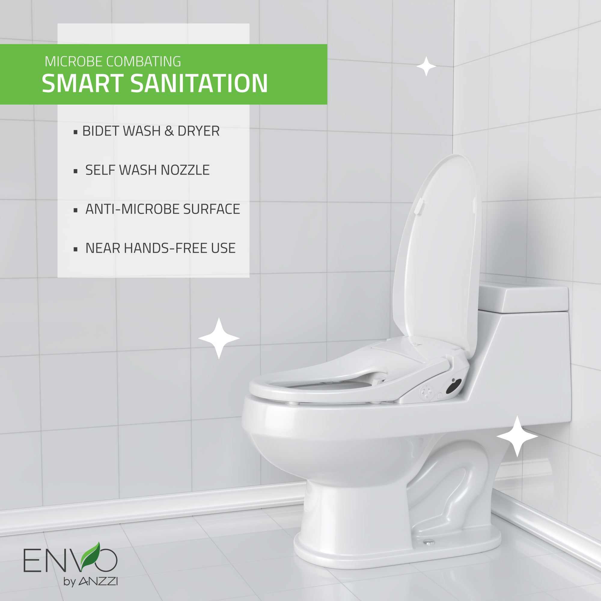 Shore Smart Electric Bidet Toilet Seat with Remote Control and Heated Seat