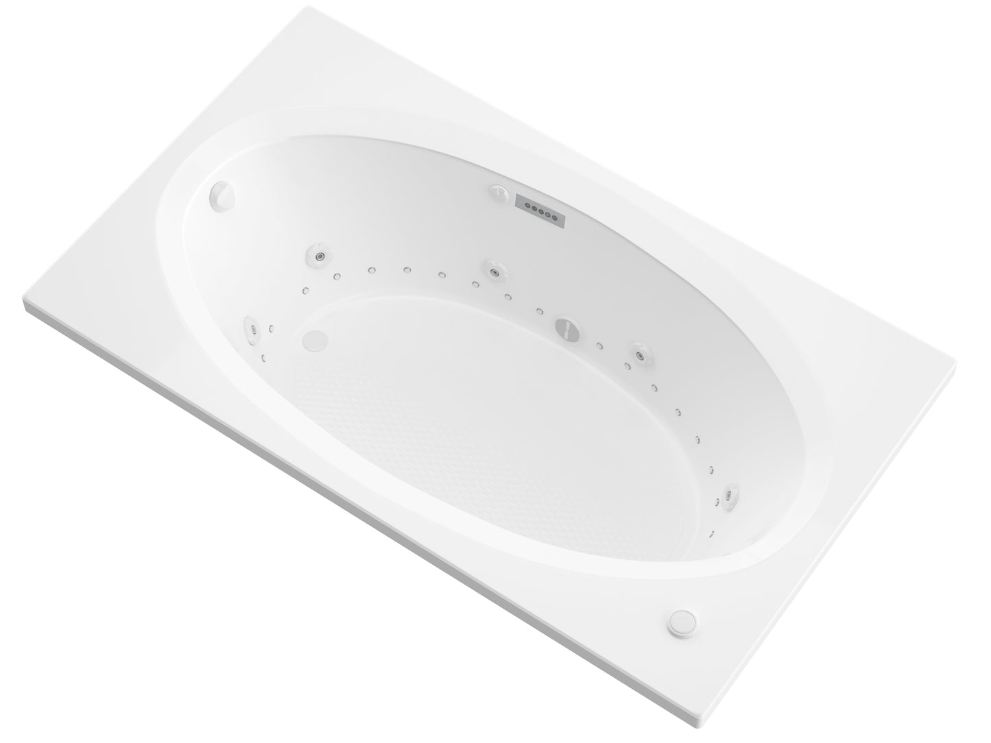 Atlantis Whirlpools Vogue Deluxe Series 42.625 x 83.75in. Air and Whirlpool Jetted Bathtub in White