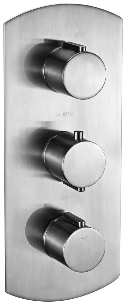 ALFI brand AB3901-BN Brushed Nickel Round 2 Way Thermostatic Shower Mixer