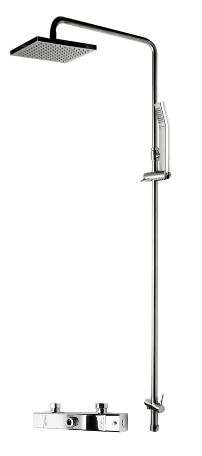 ALFI brand AB2862-PC Polished Chrome Square Style Thermostatic Exposed Shower Set