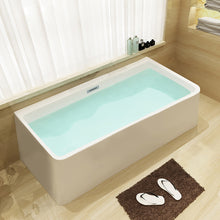 Load image into Gallery viewer, ALFI brand AB8859 67 inch White Rectangular Acrylic Free Standing Soaking Bathtub