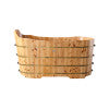 ALFI brand AB1103 59" Free Standing Cedar Wood Bathtub with Bench