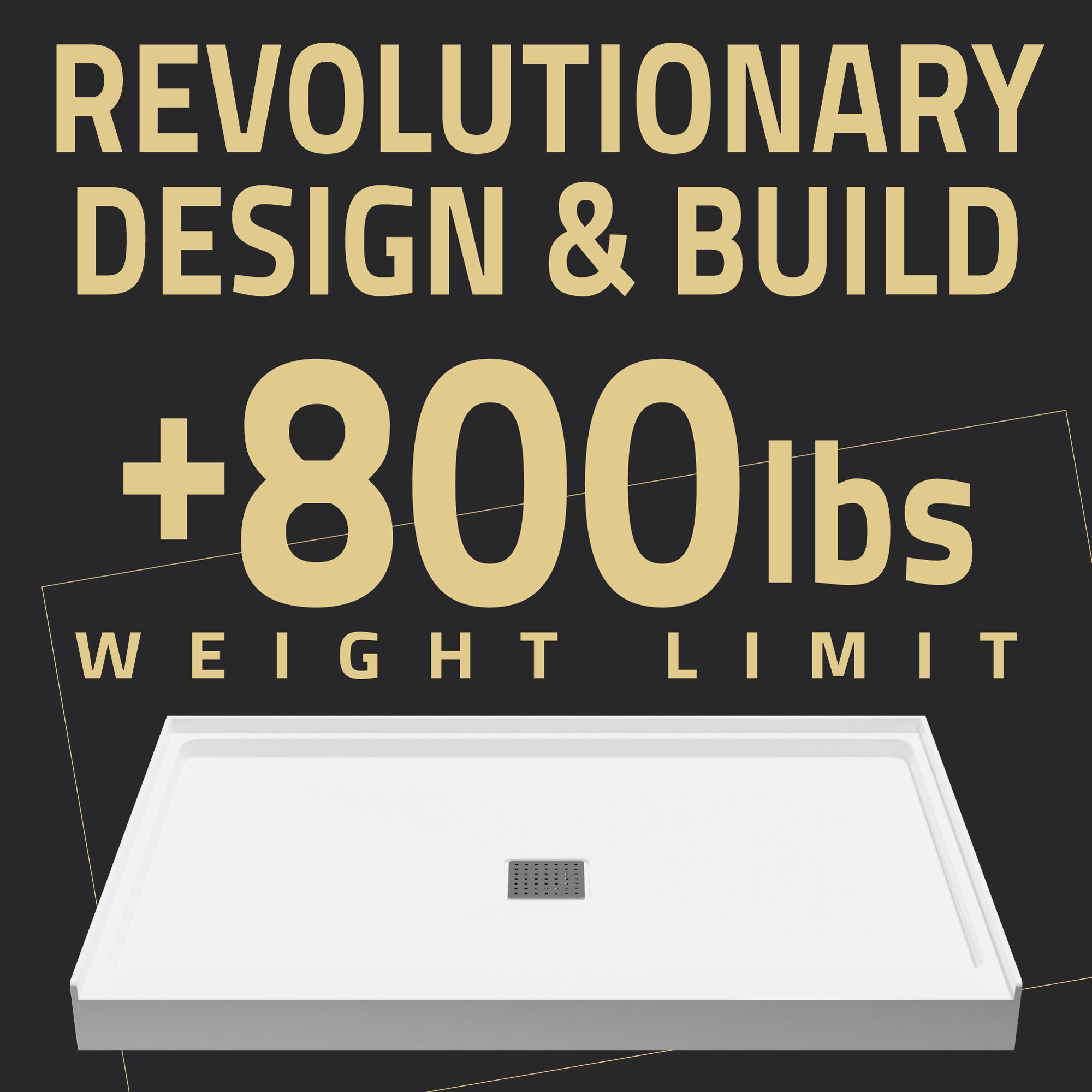 ALEXANDER 48 in. x 32 in. Center Drain Shower Base