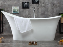 Load image into Gallery viewer, ALFI brand AB9915 74&quot; White Solid Surface Smooth Resin Soaking Slipper Bathtub