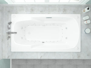 Atlantis Whirlpools Eros Deluxe 31.75 x 59in. Air & Whirlpool Jetted White Bathtub