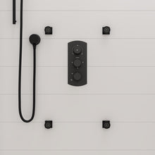 Load image into Gallery viewer, ALFI brand AB4001-BM Black Matte 3-Way Thermostatic Valve Shower Mixer Round Knobs