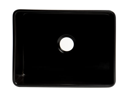 ALFI brand ABF2418-BM Black Matte Smooth Apron 24" x 18" Single Bowl Fireclay Farm Sink