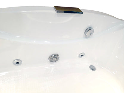 EAGO AM189ETL-L 6 ft Right Drain Acrylic White Whirlpool Bathtub w Fixtures