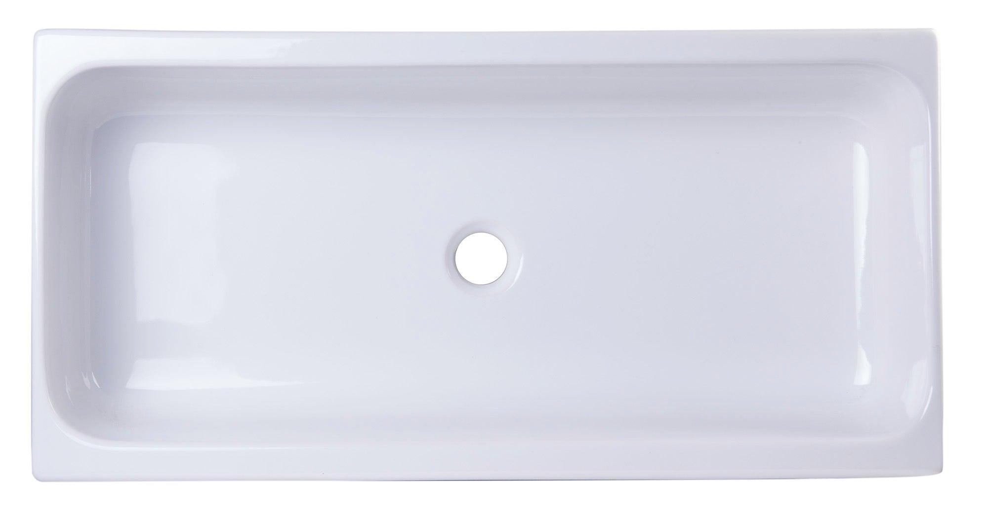 ALFI brand AB36TR  36" White Above Mount Fireclay Bath Trough Sink