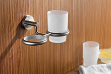 Load image into Gallery viewer, Caster Series 7.36 in. Double Toothbrush Holder in Brushed Nickel