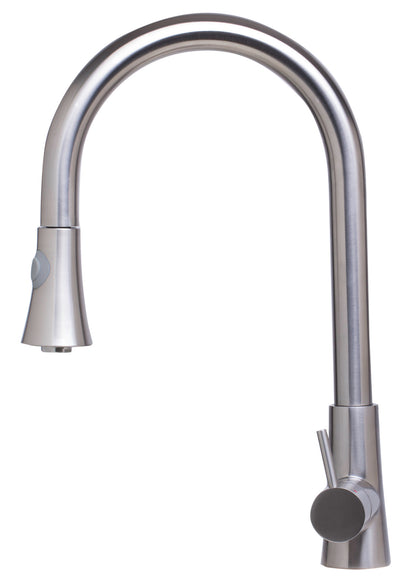 ALFI brand AB2034-BSS Solid Brushed Stainless Steel Pull Down Single Hole Kitchen Faucet