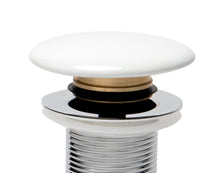 Load image into Gallery viewer, ALFI brand AB8055-W White Ceramic Mushroom Top Pop Up Drain for Sinks without Overflow