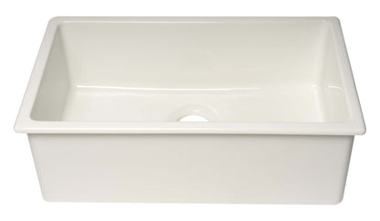 ALFI brand AB3018UD-W 30" White Undermount / Drop In Fireclay Kitchen Sink