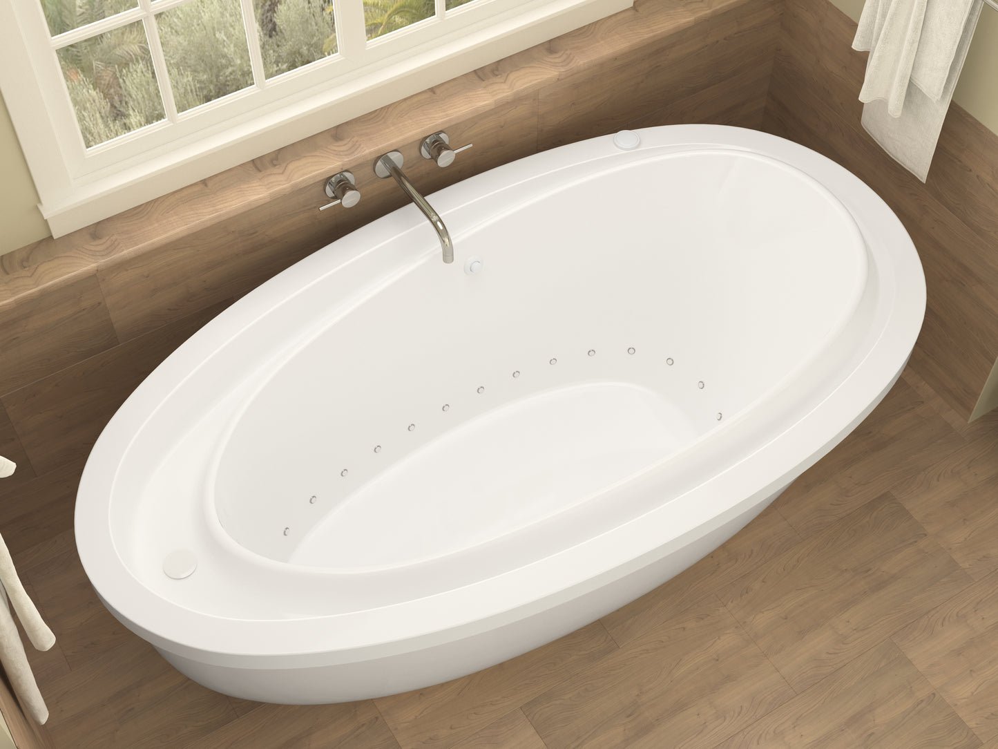 Atlantis Whirlpools Breeze 38 x 71 Oval Freestanding Air Jetted Bathtub