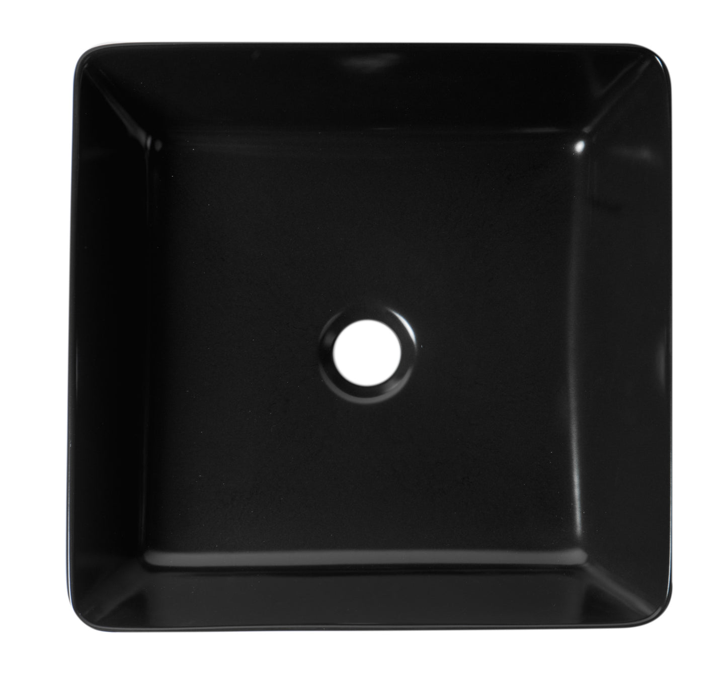 ALFI brand ABC903-BM Black Matte 16" Modern Square Above Mount Ceramic Sink