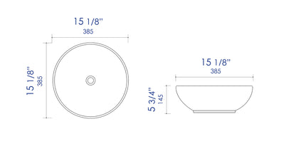 ALFI brand ABC905 White 15" Round Vessel Bowl Above Mount Ceramic Sink