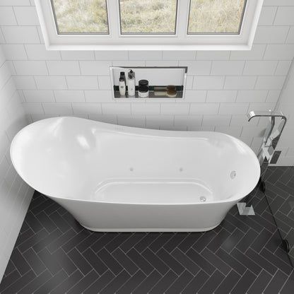 EAGO AM2140  6 Foot White Free Standing Air Bubble Bathtub