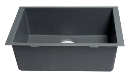 ALFI brand AB2420UM-T Titanium 24" Undermount Single Bowl Granite Composite Kitchen Sink