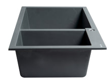 Load image into Gallery viewer, ALFI brand AB3319DI-T Titanium 34&quot; Double Bowl Drop In Granite Composite Kitchen Sink