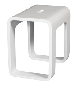 ALFI brand ABST99 White Matte Solid Surface Resin Bathroom / Shower Stool