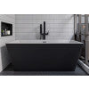 ALFI brand AB8834 59 inch Black & White Rectangular Acrylic Free Standing Soaking Bathtub