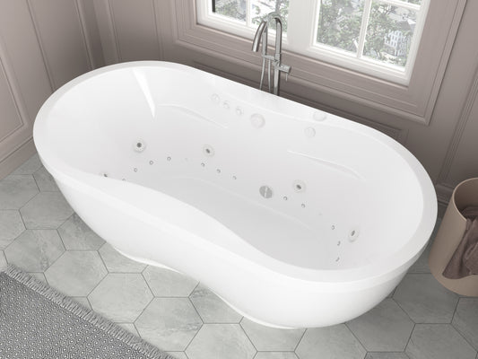 Atlantis Whirlpools Embrace 34 x 71 Oval Freestanding Air & Whirlpool Water Jetted Bathtub 3471AD