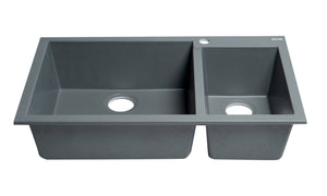 ALFI brand AB3319DI-T Titanium 34" Double Bowl Drop In Granite Composite Kitchen Sink