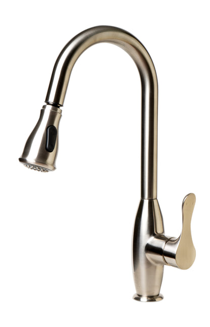 ALFI brand ABKF3783-BN Brushed Nickel Traditional Gooseneck Pull Down Kitchen Faucet