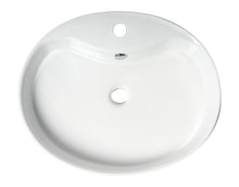 Load image into Gallery viewer, ALFI brand ABC910 White 22&quot; Oval Above Mount Ceramic Sink with Faucet Hole