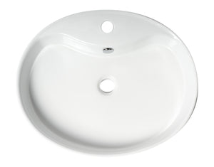 ALFI brand ABC910 White 22" Oval Above Mount Ceramic Sink with Faucet Hole