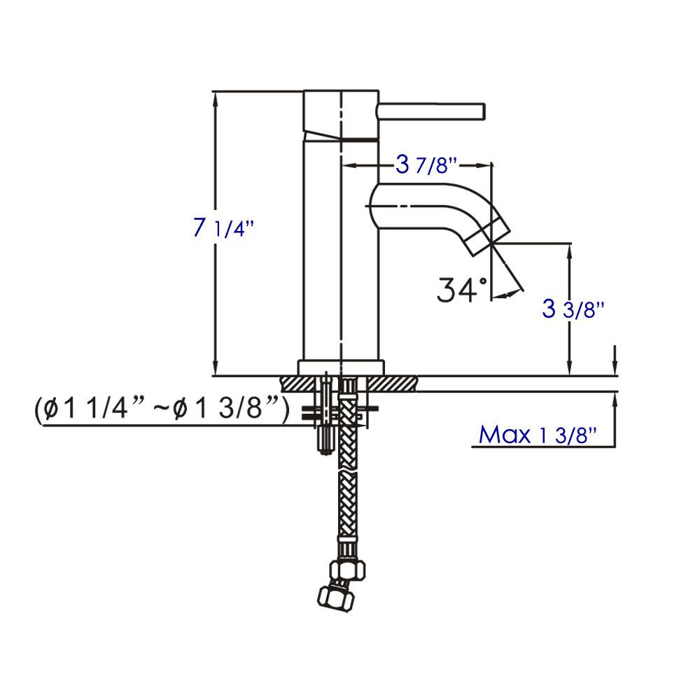 ALFI brand AB1433-BN Brushed Nickel Single Lever Bathroom Faucet