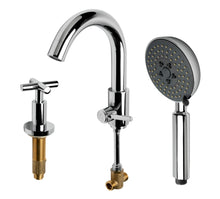 Load image into Gallery viewer, ALFI brand AB2503-PC Polished Chrome Deck Mounted Tub Filler with Hand Held Showerhead