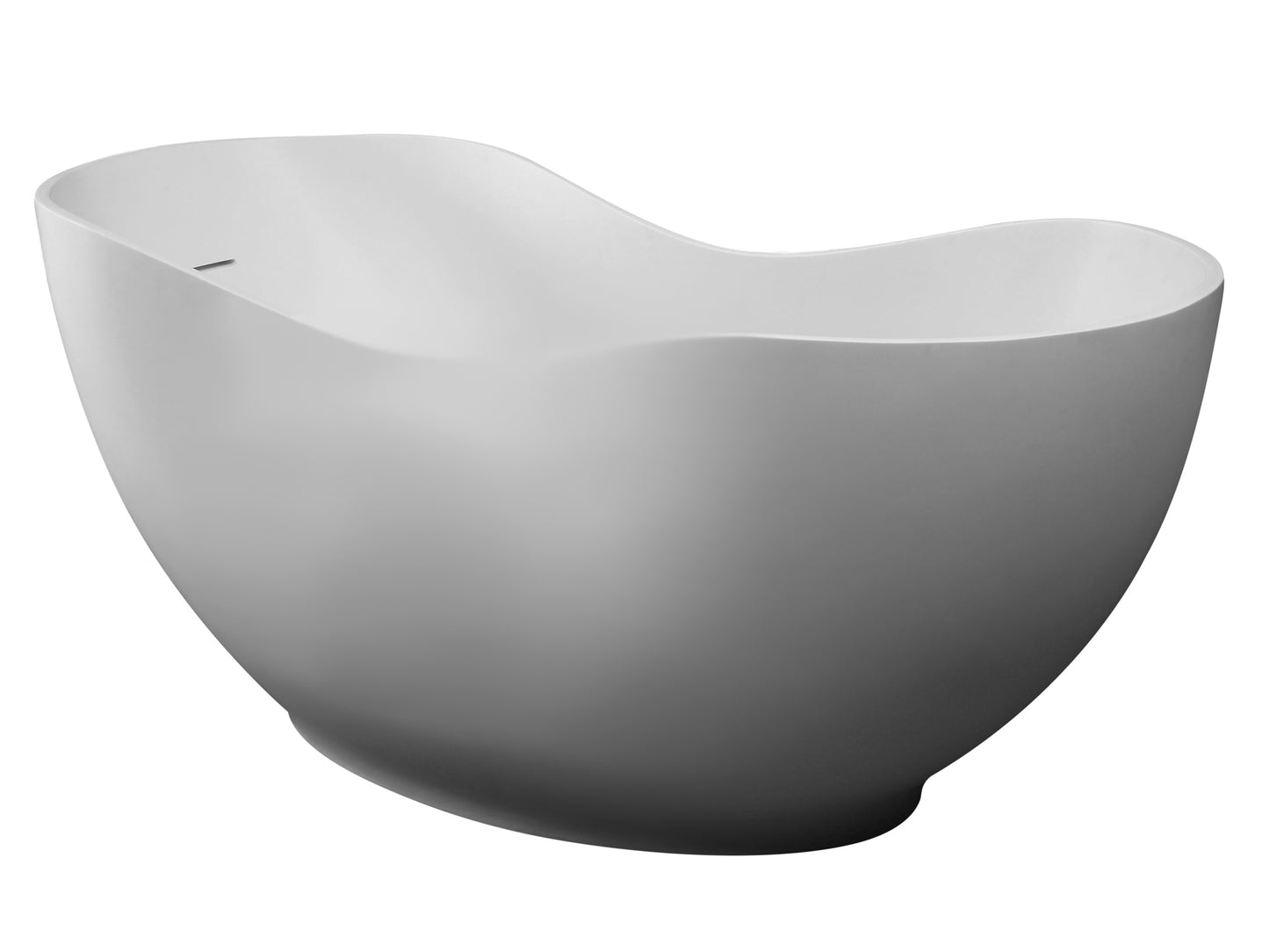 ALFI brand AB9949 66" White Solid Surface Smooth Resin Soaking Bathtub