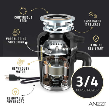 MEDUSA 3/4 HP Continuous Feed Undersink Garbage Disposal