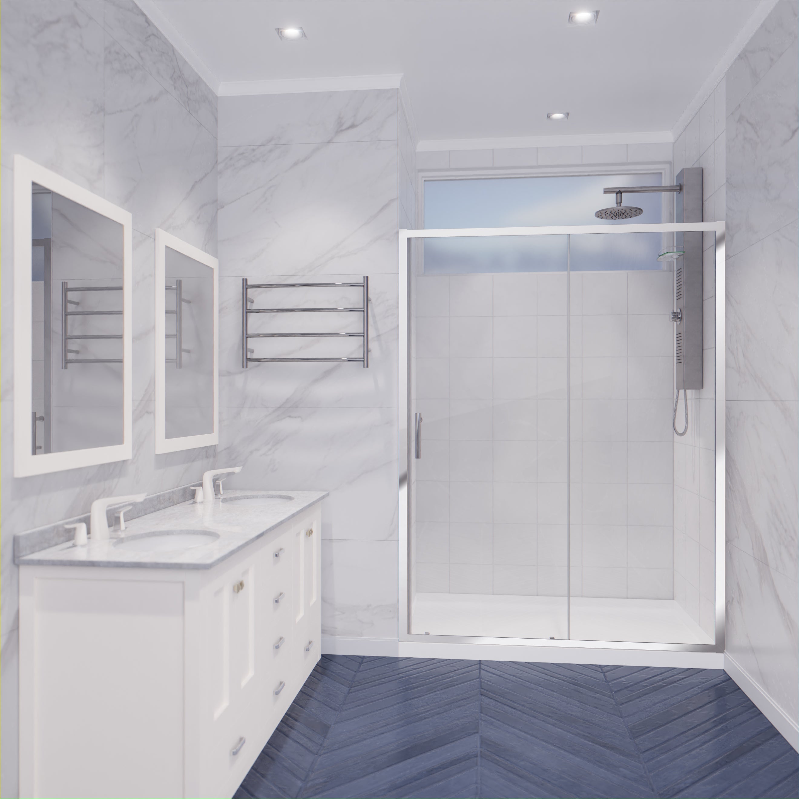 Halberd 48 in. x 72 in. Framed Shower Door with TSUNAMI GUARD
