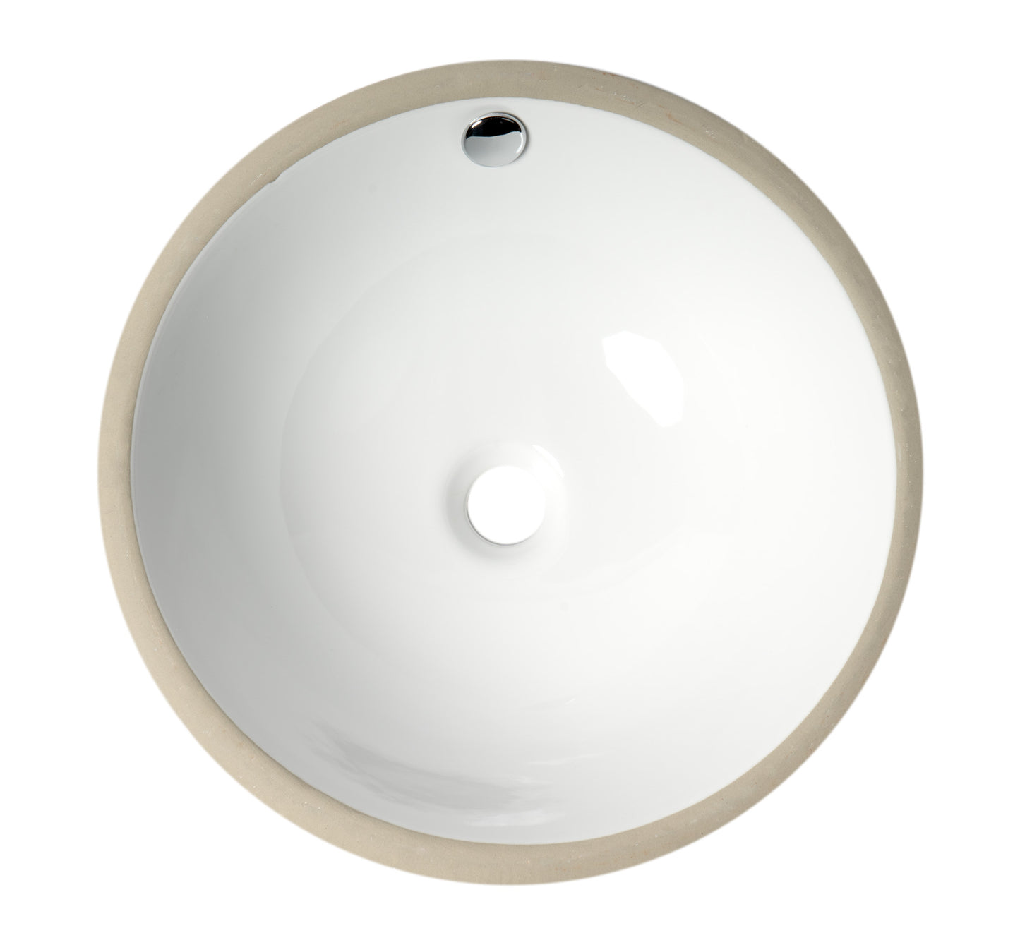 ALFI brand ABC601 White 17" Round Undermount Ceramic Sink