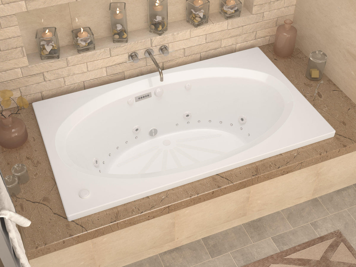 Atlantis Whirlpools Vogue Deluxe Series 41.625 x 70.75in. Air and Whirlpool Jetted Bathtub in White