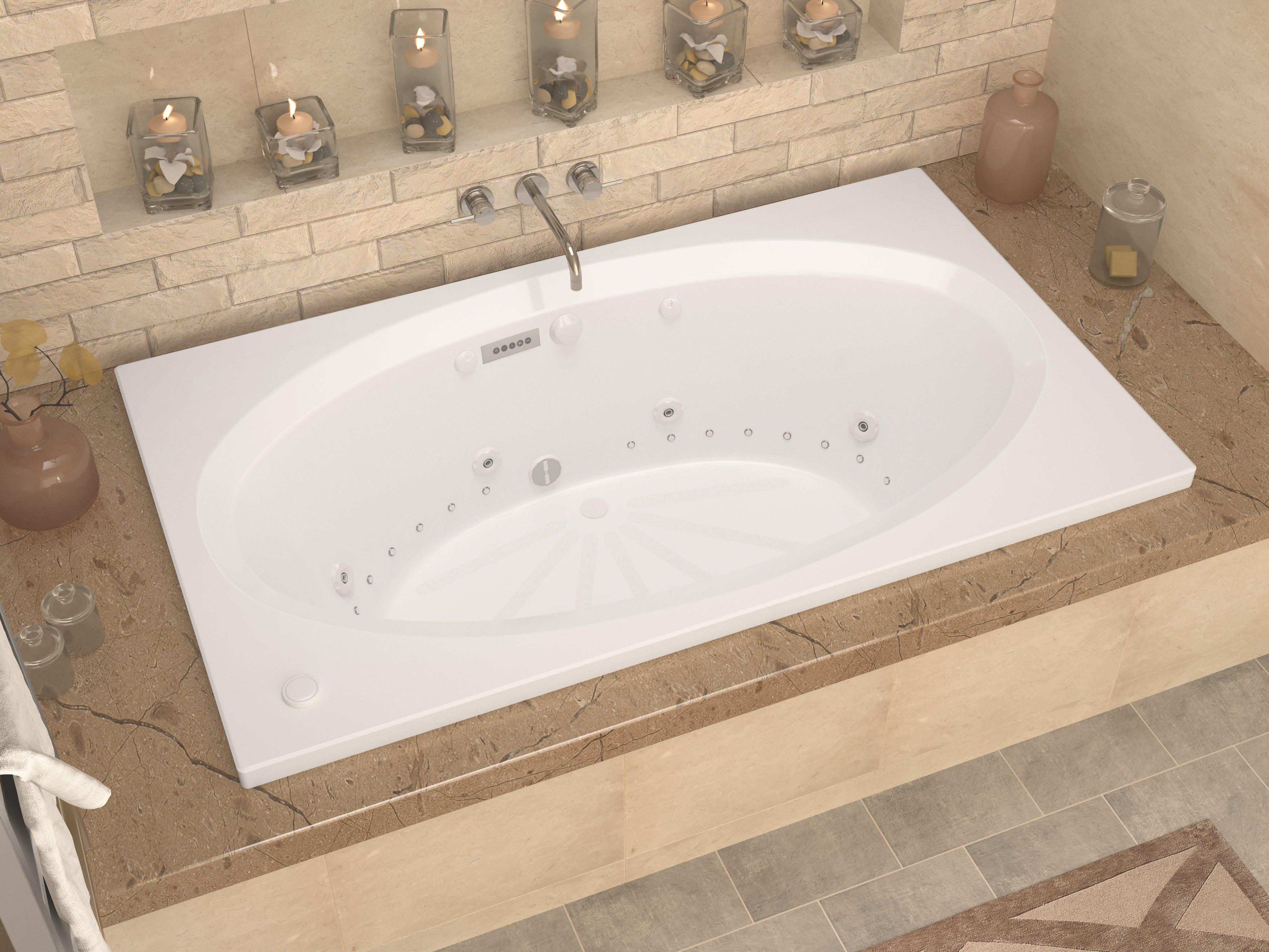Atlantis Whirlpools Vogue Deluxe Series 41.625 x 70.75in. Air and Whirlpool Jetted Bathtub in White