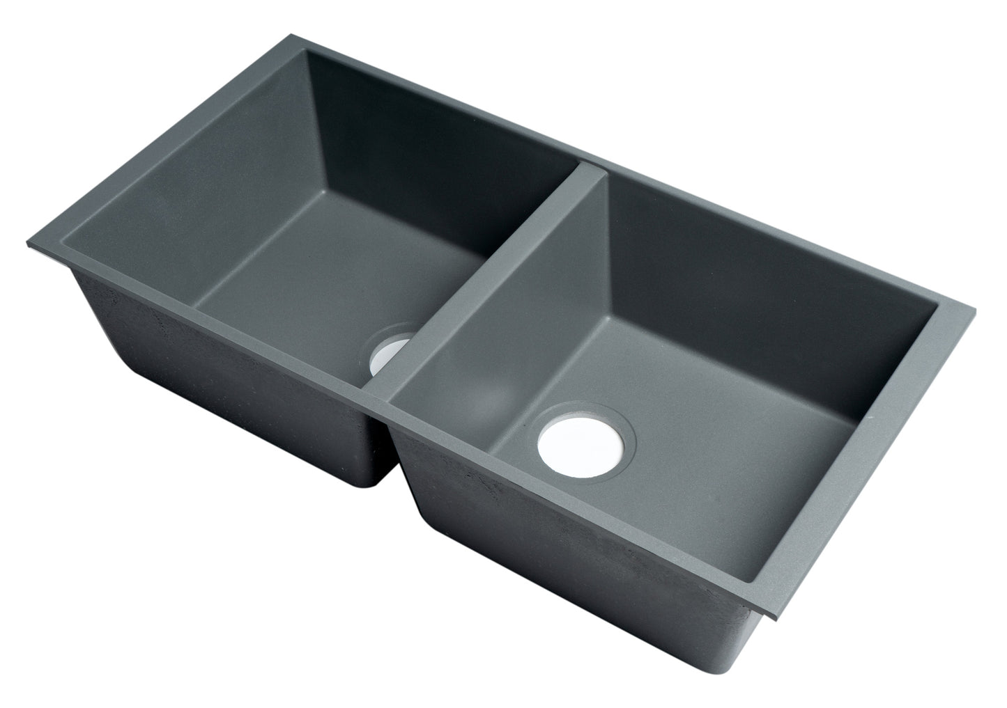 ALFI brand AB3420UM-T Titanium 34" Undermount Double Bowl Granite Composite Kitchen Sink