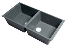 Load image into Gallery viewer, ALFI brand AB3420UM-T Titanium 34&quot; Undermount Double Bowl Granite Composite Kitchen Sink