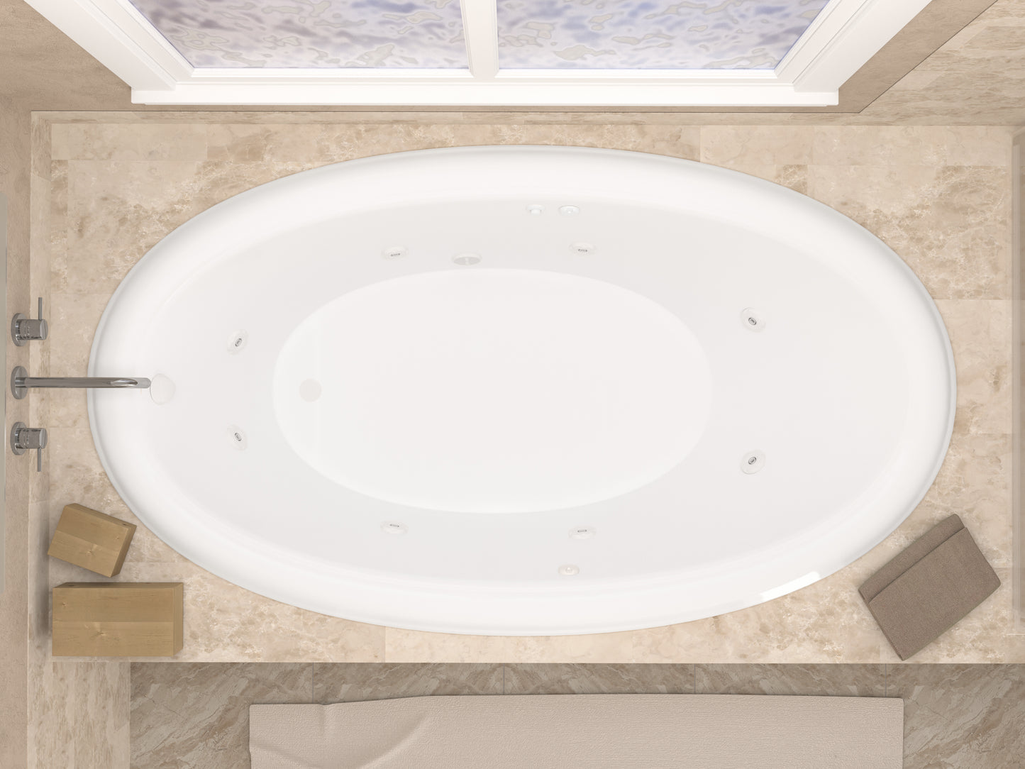 Atlantis Whirlpools Petite 36 x 60 Oval Whirlpool Jetted Bathtub