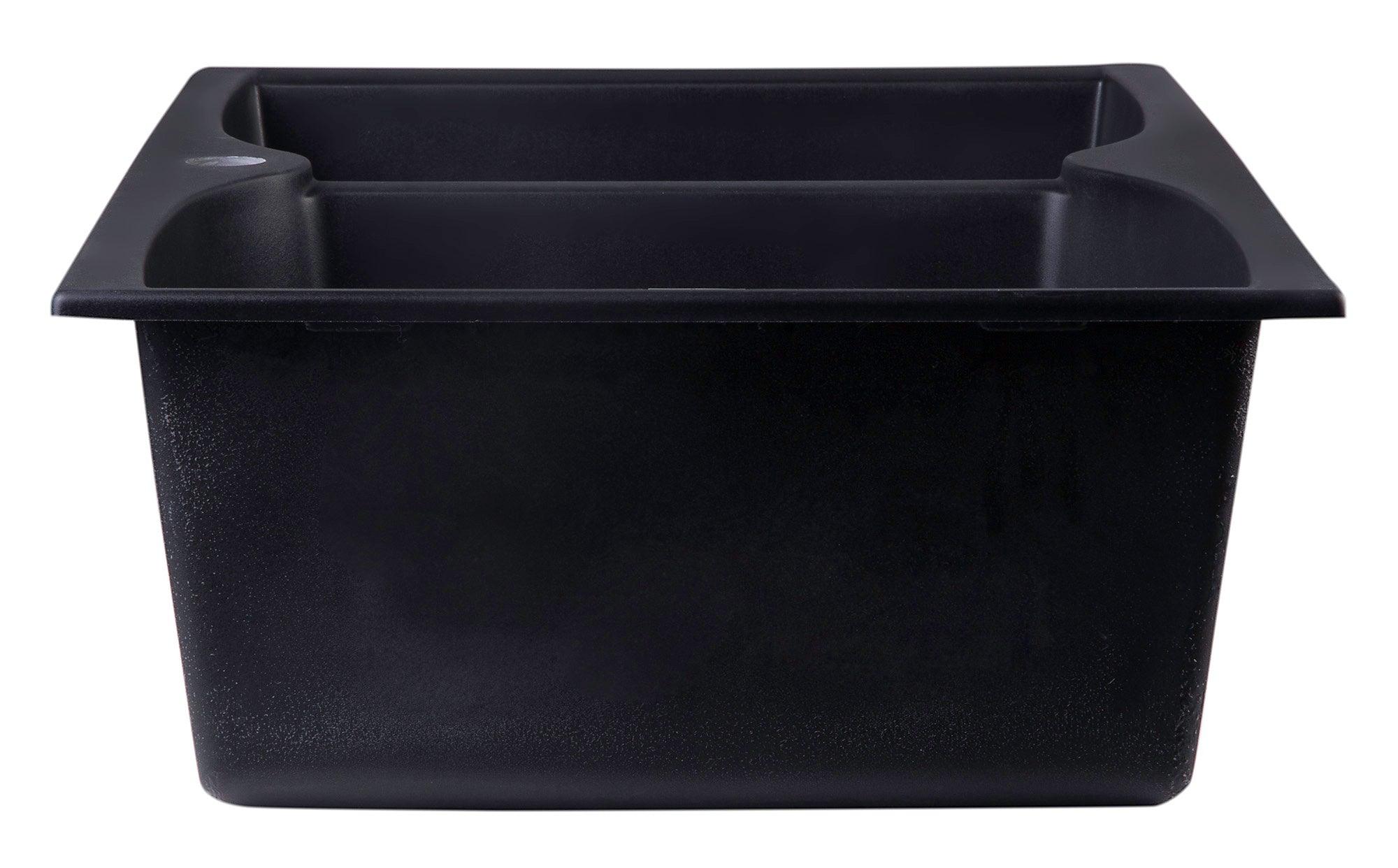 ALFI brand AB3220DI-BLA Black 32" Drop-In Double Bowl Granite Composite Kitchen Sink