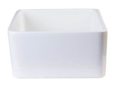 ALFI brand AB503-W White 23" Smooth Apron Fireclay Single Bowl Farmhouse Kitchen Sink