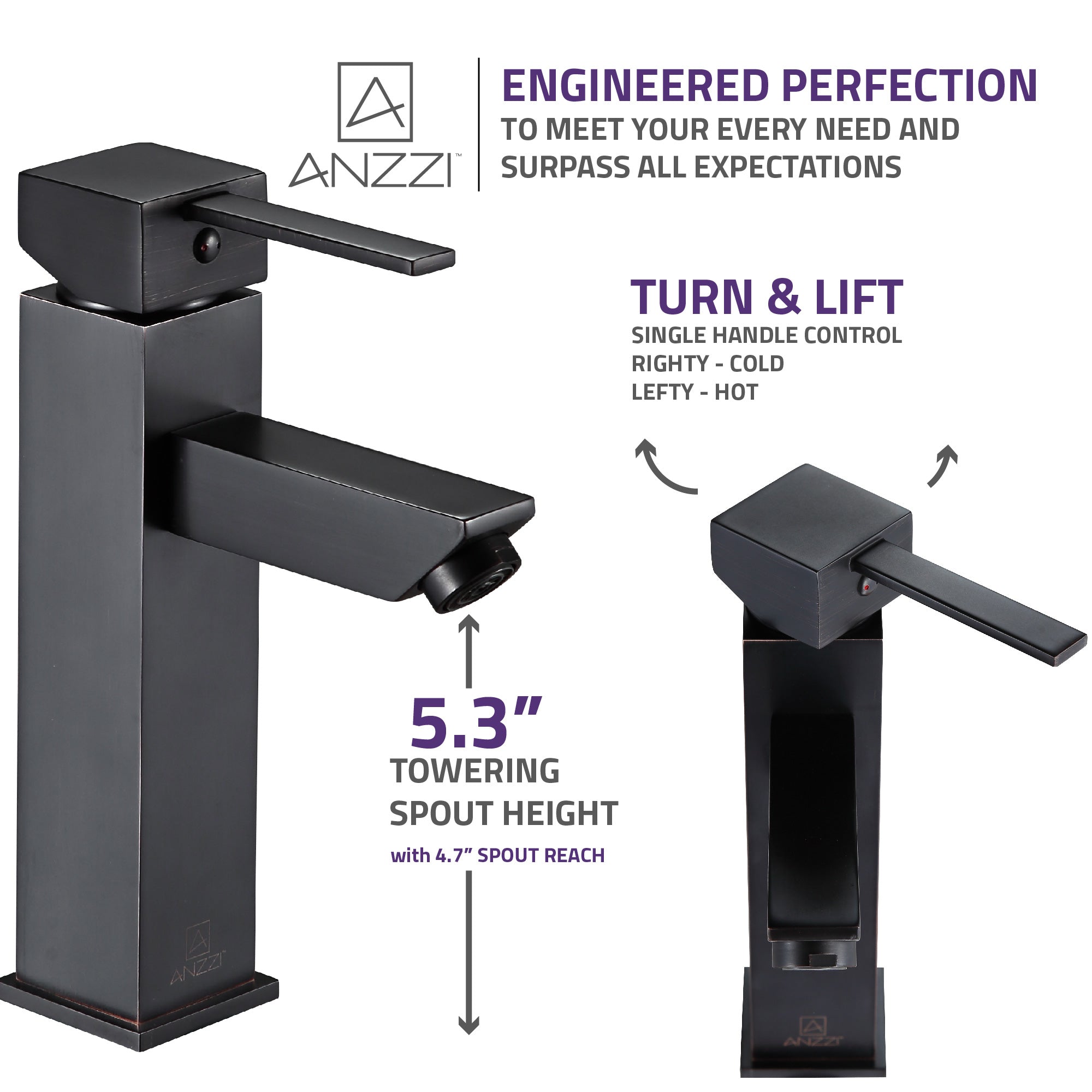 Pygmy Single Hole Single Handle Bathroom Faucet in Oil Rubbed Bronze